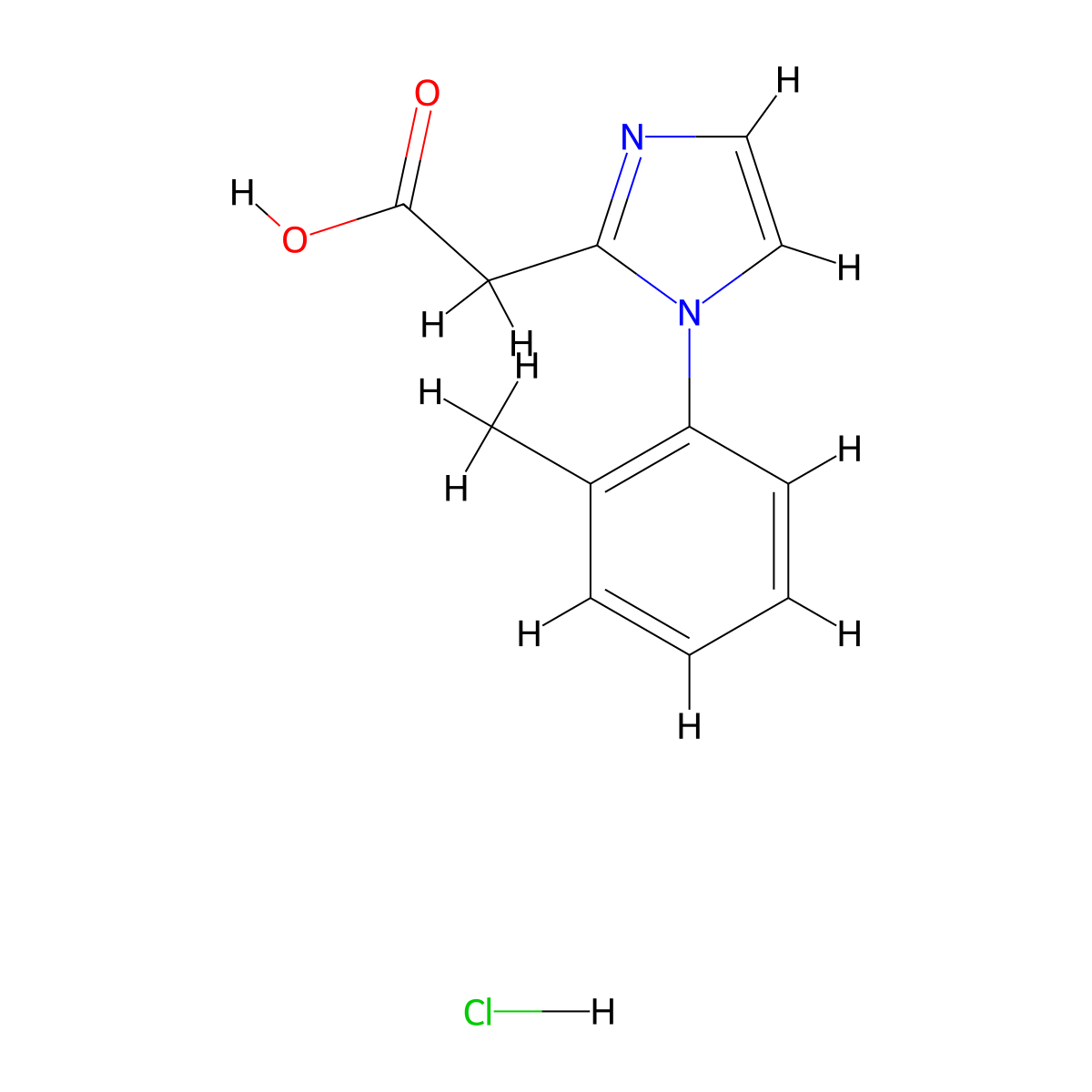 2-[1-(2-Methylphenyl)imidazol-2-yl]acetic acid;hydrochloride molecular structure, CAS 2932440-76-9