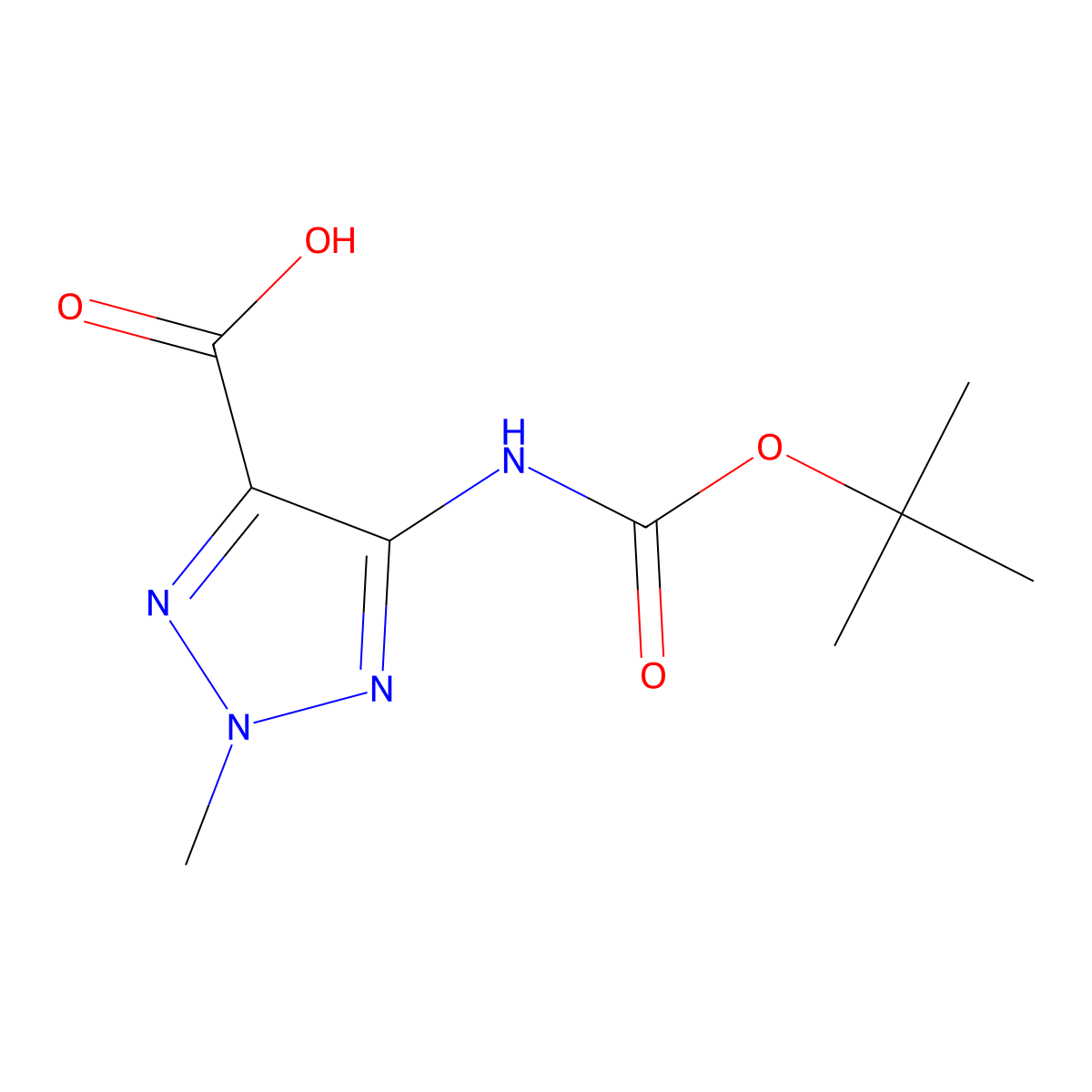5-{[(tert-butoxy)carbonyl]amino}-2-methyl-2H-1,2,3-triazole-4-carboxylic acid molecular structure, CAS 2932440-78-1