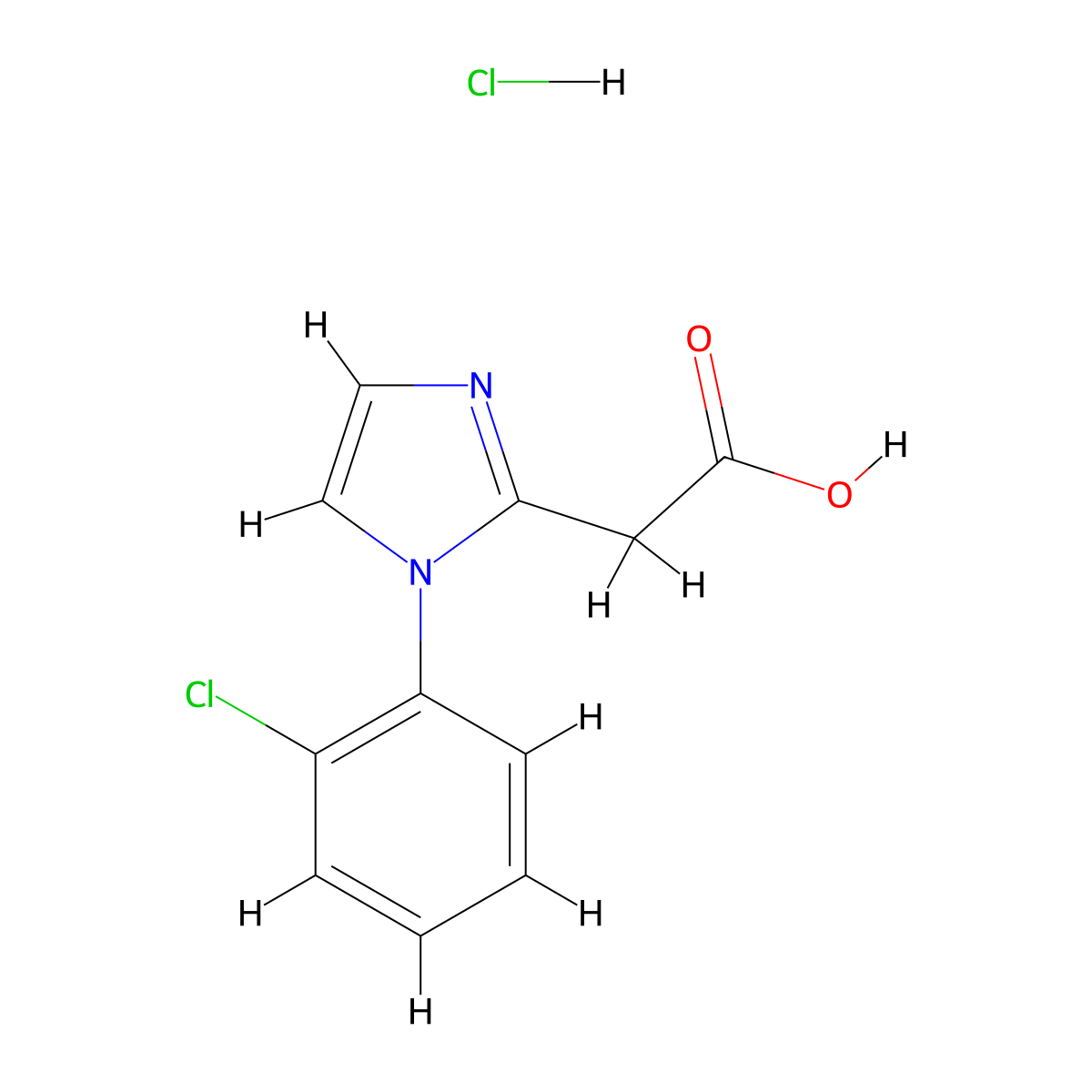 2-[1-(2-Chlorophenyl)imidazol-2-yl]acetic acid;hydrochloride molecular structure, CAS 2932440-82-7