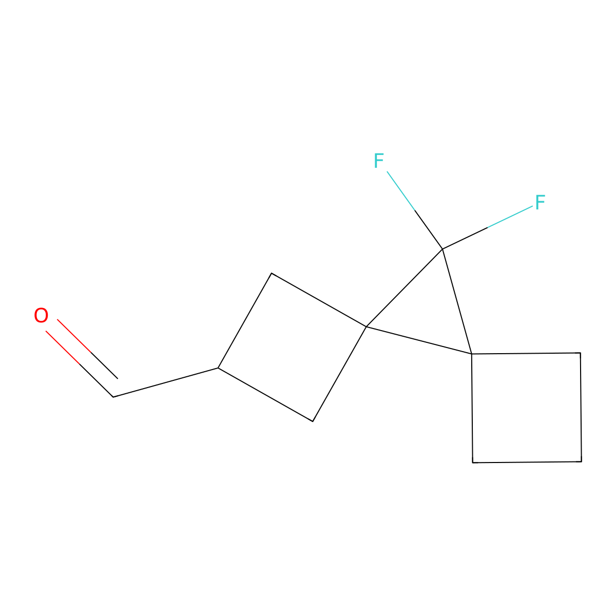 9,9-Difluorodispiro[3.0.35.14]nonane-7-carbaldehyde molecular structure, CAS 2932440-84-9