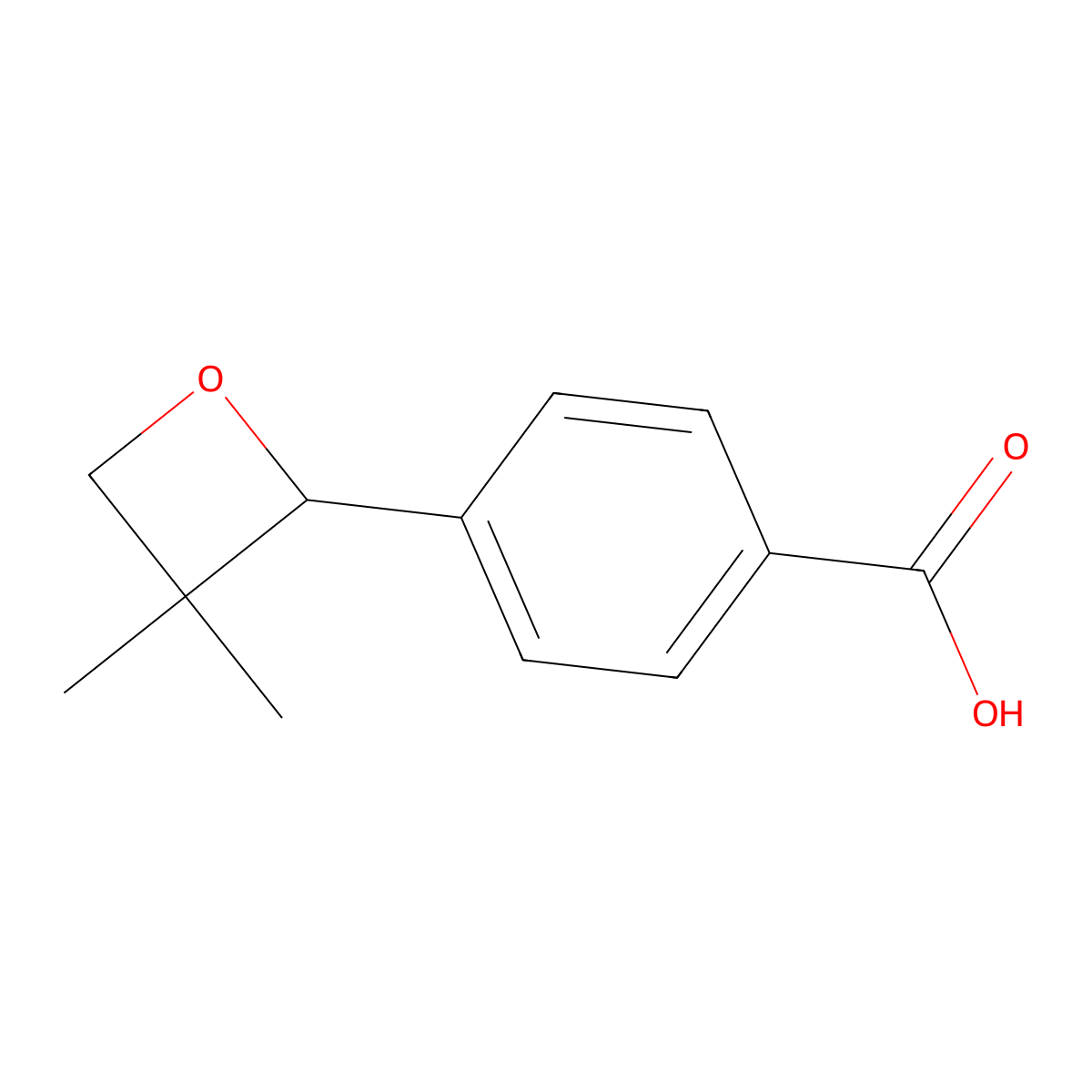 4-(3,3-Dimethyloxetan-2-yl)benzoic acid molecular structure, CAS 2932440-86-1