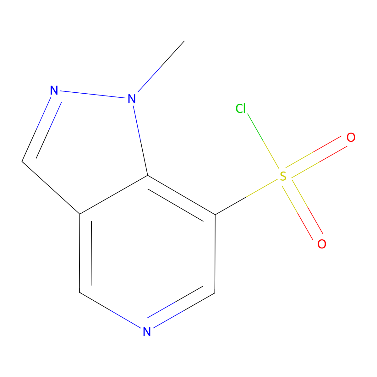 1-methyl-1H-pyrazolo[4,3-c]pyridine-7-sulfonyl chloride molecular structure, CAS 2932440-91-8