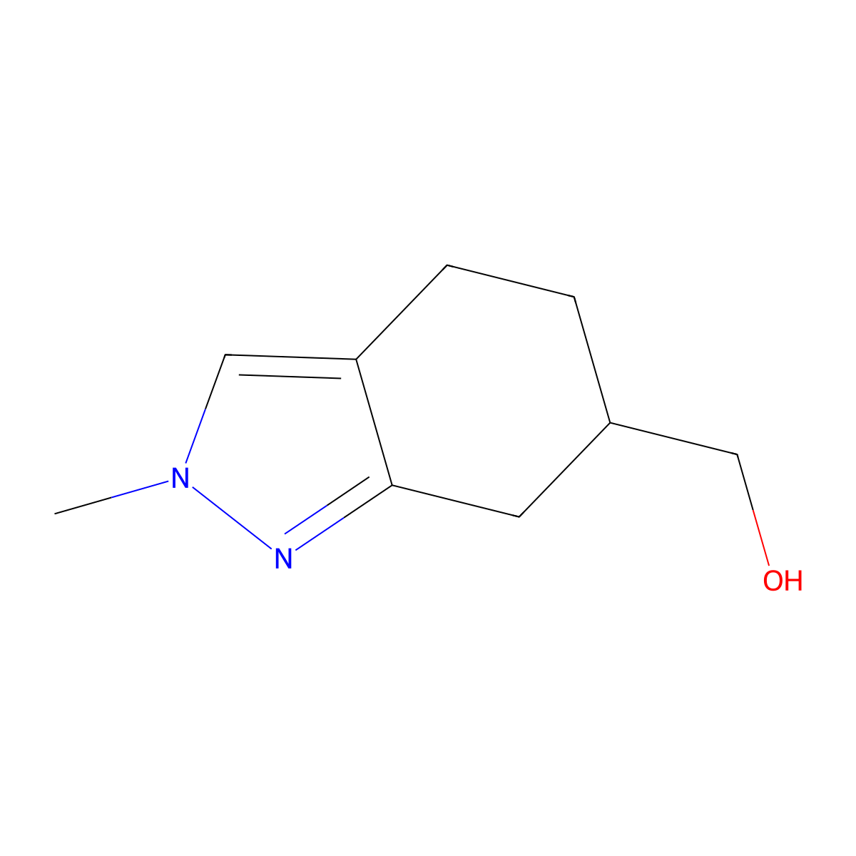 (2-methyl-4,5,6,7-tetrahydro-2H-indazol-6-yl)methanol molecular structure, CAS 2932440-94-1