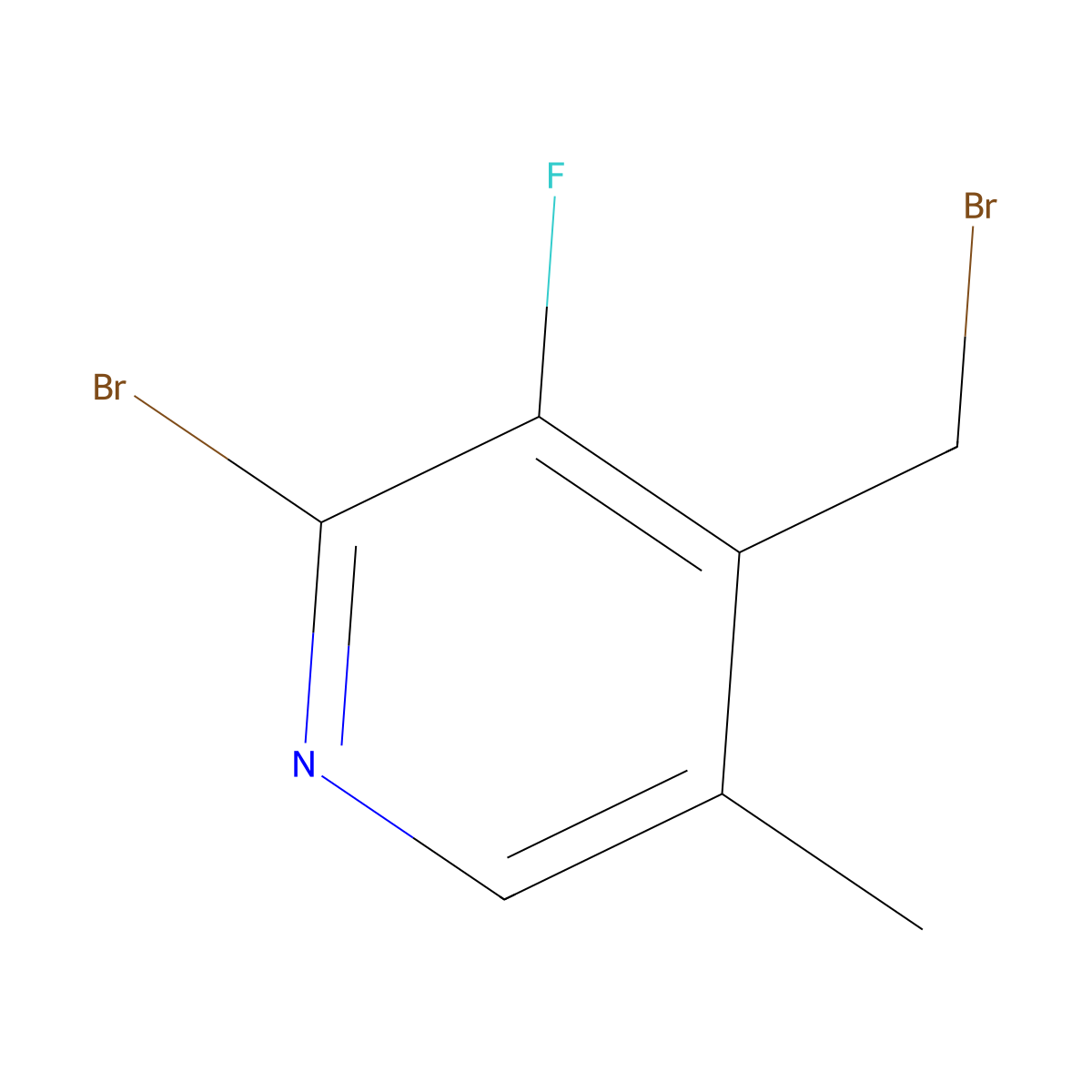 2-Bromo-4-(bromomethyl)-3-fluoro-5-methylpyridine molecular structure, CAS 2932440-95-2