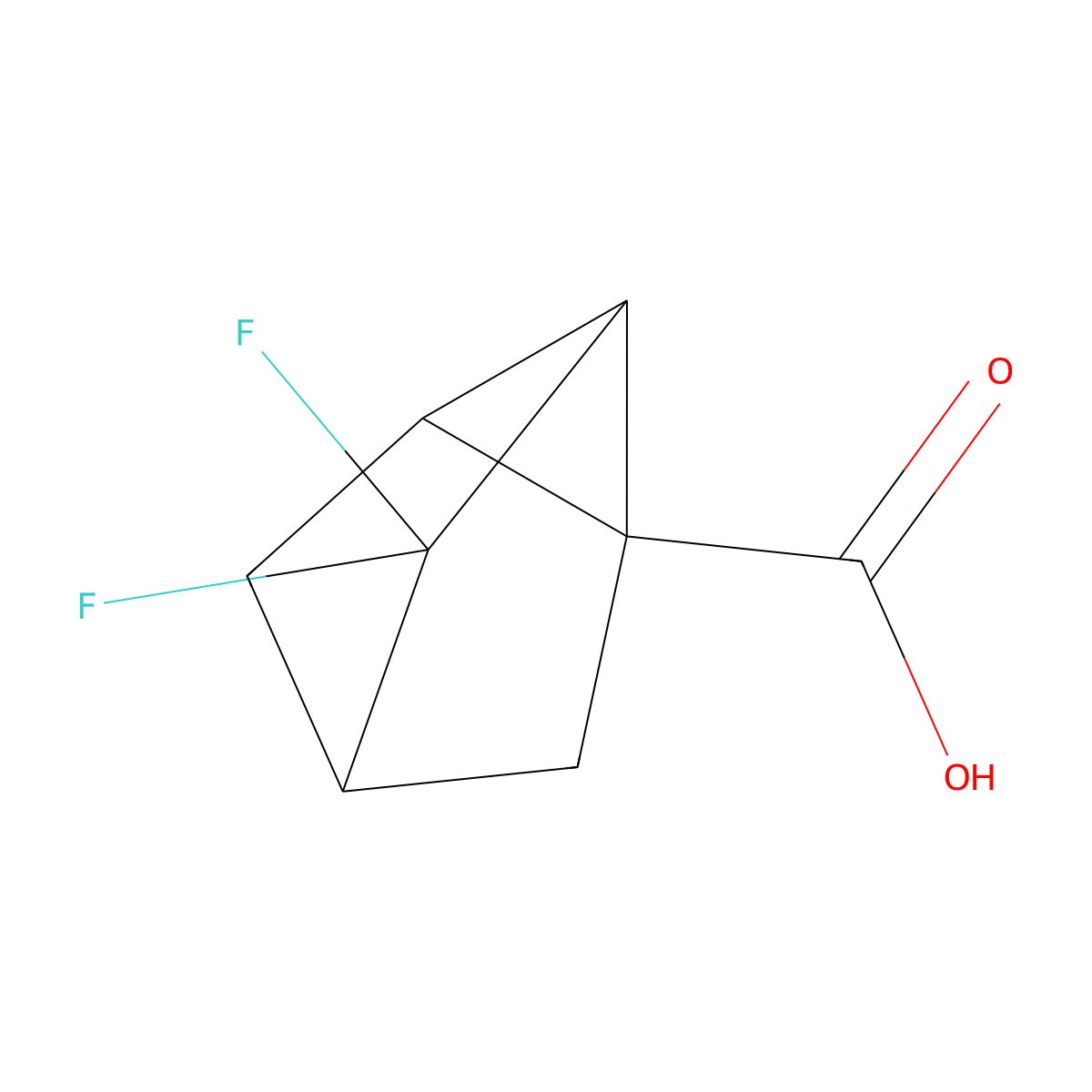 3,3-Difluorotricyclo[2.2.1.0,2,6]heptane-1-carboxylic acid molecular structure, CAS 2932440-96-3