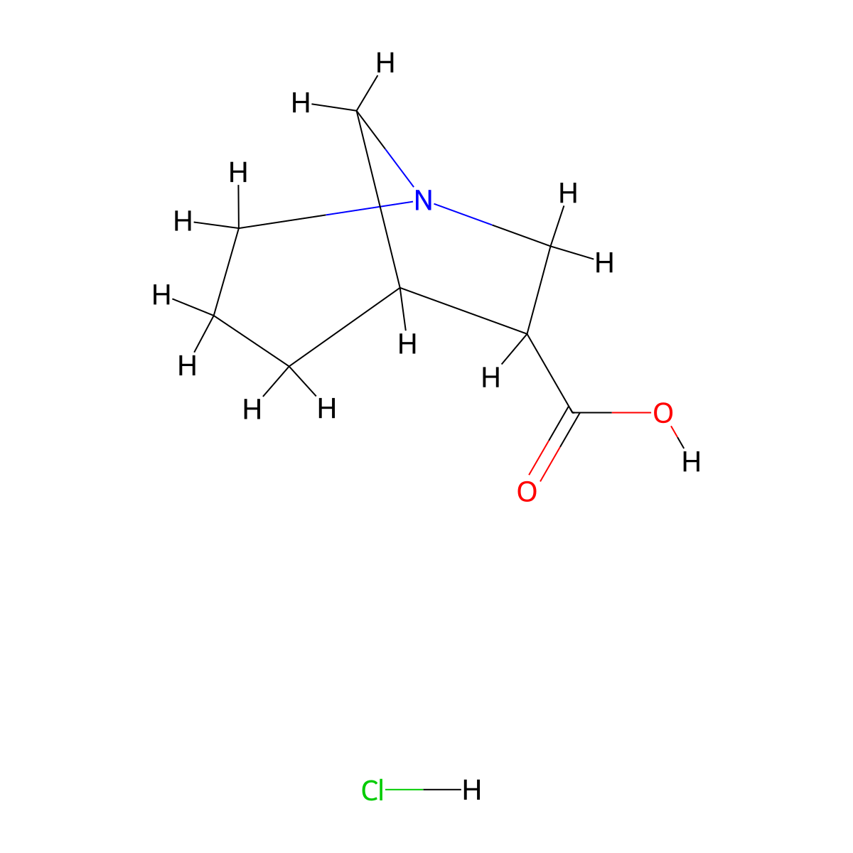 1-Azabicyclo[3.2.1]octane-6-carboxylic acid hydrochloride molecular structure, CAS 2932441-06-8