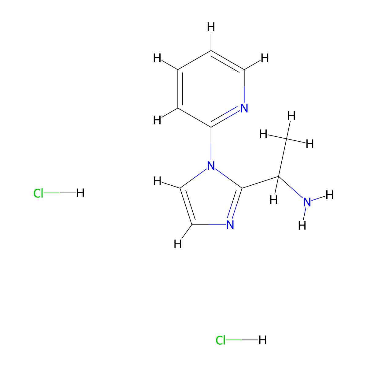 1-[1-(pyridin-2-yl)-1H-imidazol-2-yl]ethan-1-amine dihydrochloride molecular structure, CAS 2932441-07-9