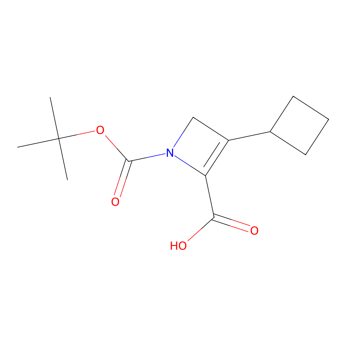 1-[(Tert-butoxy)carbonyl]-3-cyclobutyl-1,4-dihydroazete-2-carboxylic acid molecular structure, CAS 2932441-11-5
