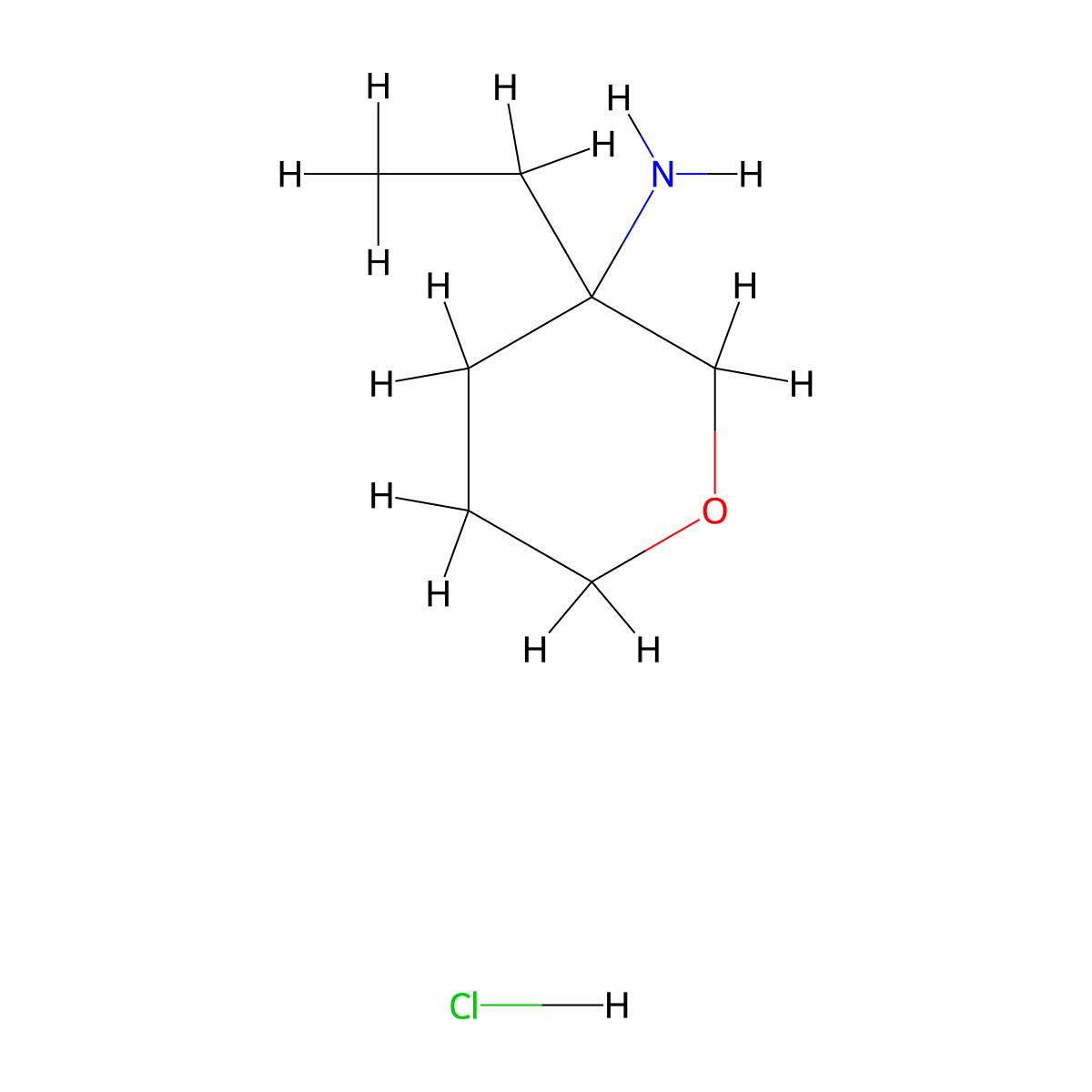 3-Ethyloxan-3-amine hydrochloride molecular structure, CAS 2932441-15-9