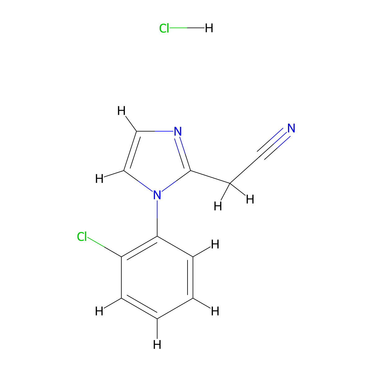 2-[1-(2-chlorophenyl)-1H-imidazol-2-yl]acetonitrile hydrochloride molecular structure, CAS 2932441-22-8