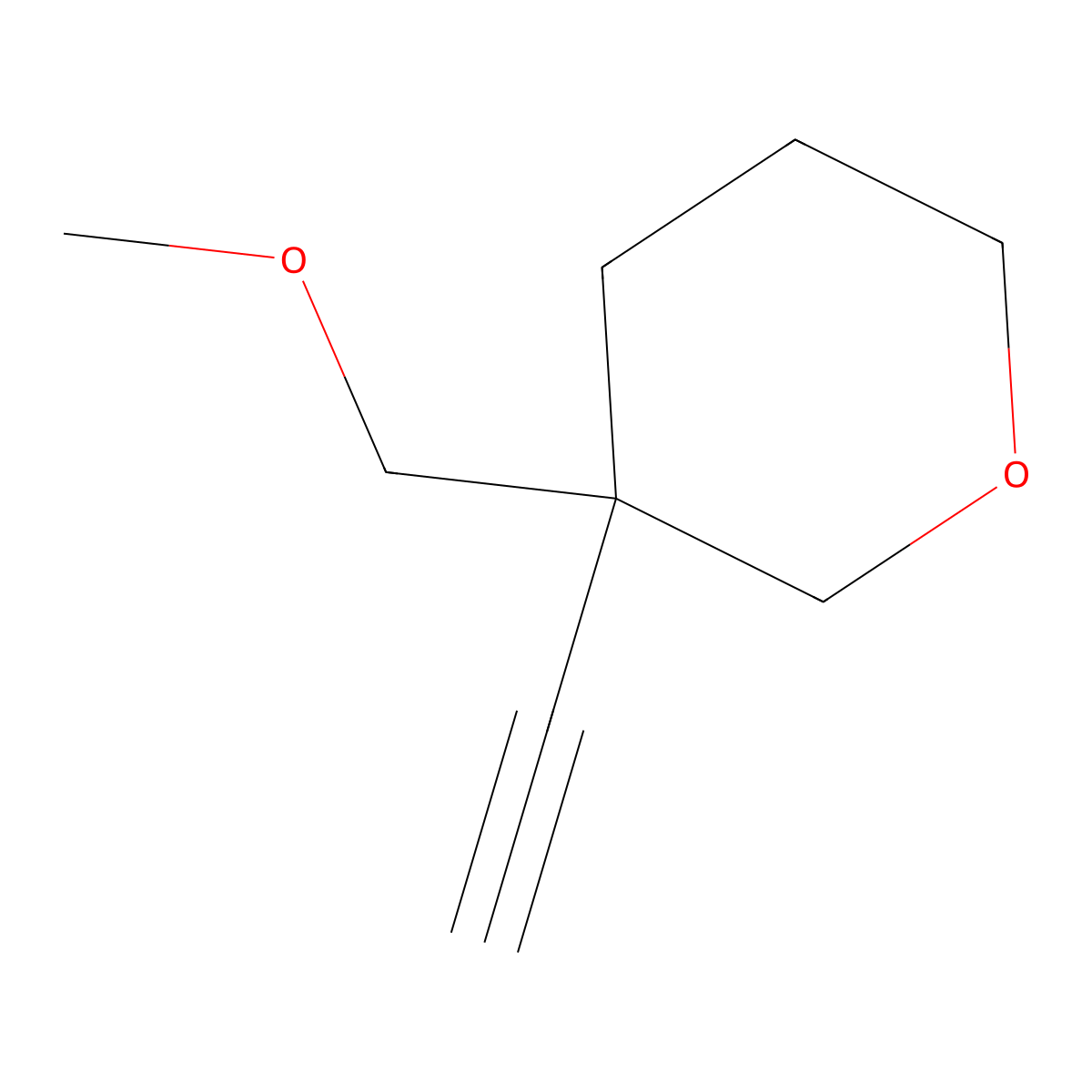 3-Ethynyl-3-(methoxymethyl)oxane molecular structure, CAS 2932441-29-5