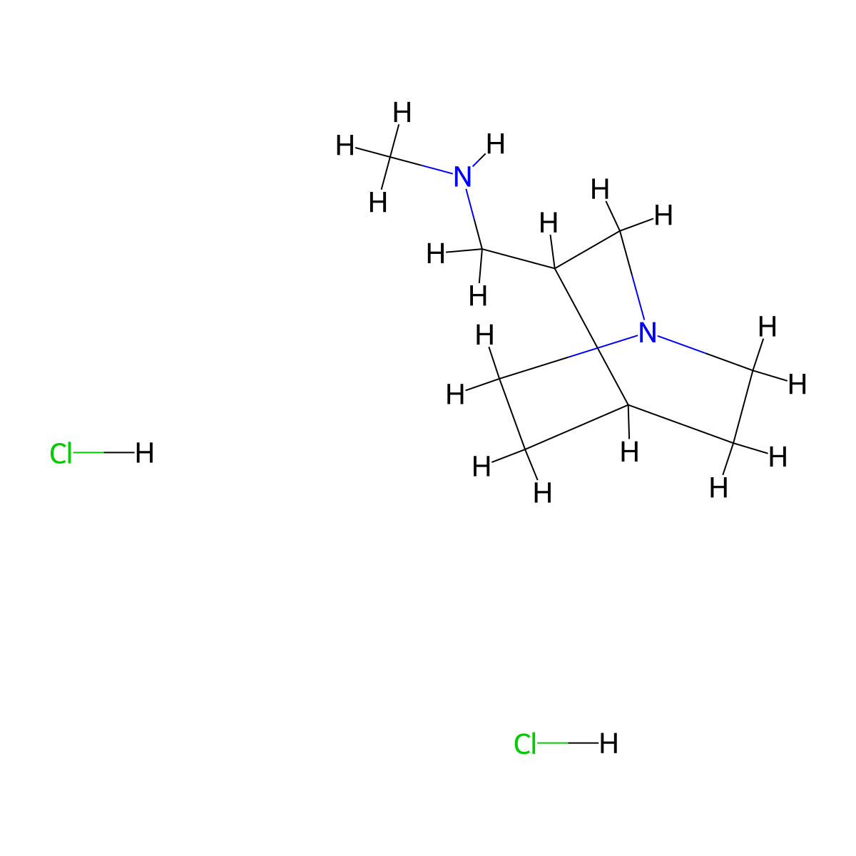 1-(1-azabicyclo[2.2.2]octan-3-yl)-N-methylmethanamine;dihydrochloride molecular structure, CAS 2932441-32-0