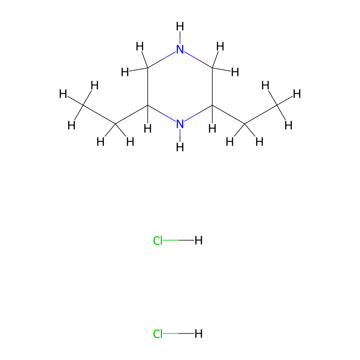 2,6-Diethylpiperazine dihydrochloride molecular structure, CAS 2932441-38-6