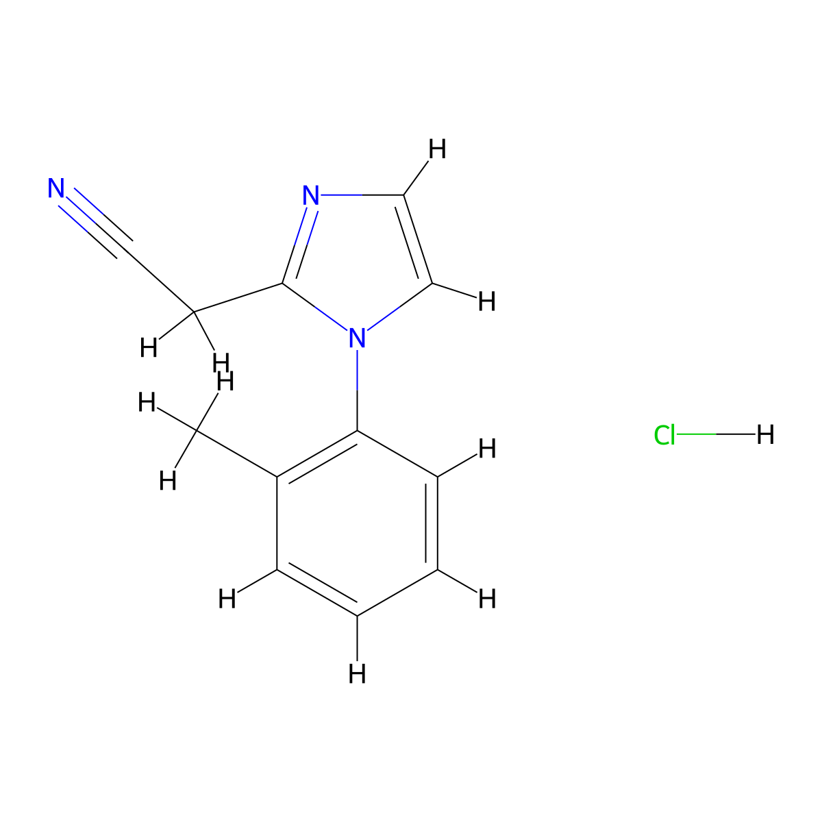 2-[1-(2-methylphenyl)-1H-imidazol-2-yl]acetonitrile hydrochloride molecular structure, CAS 2932441-46-6