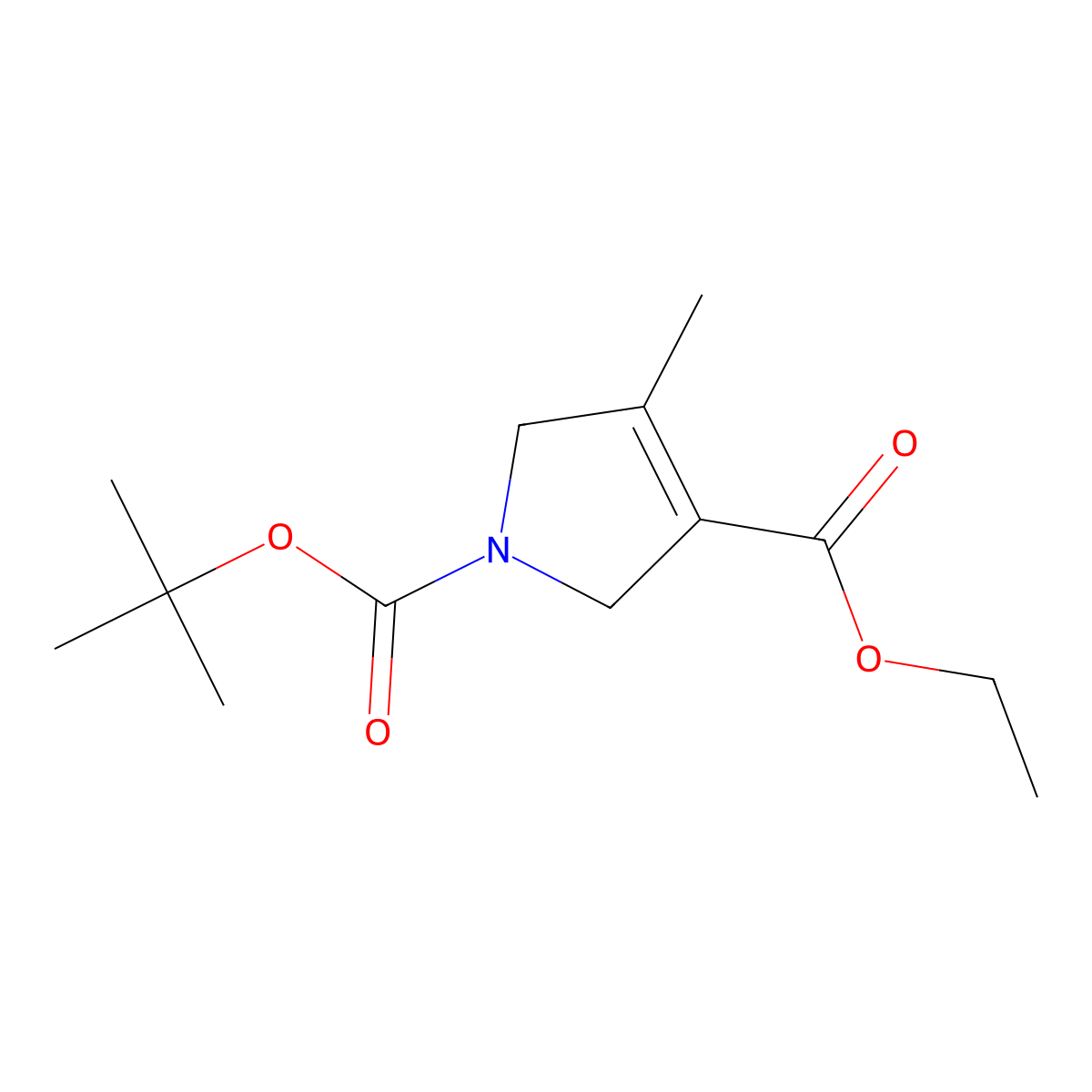 1-tert-butyl 3-ethyl 4-methyl-2,5-dihydro-1H-pyrrole-1,3-dicarboxylate molecular structure, CAS 2932441-49-9