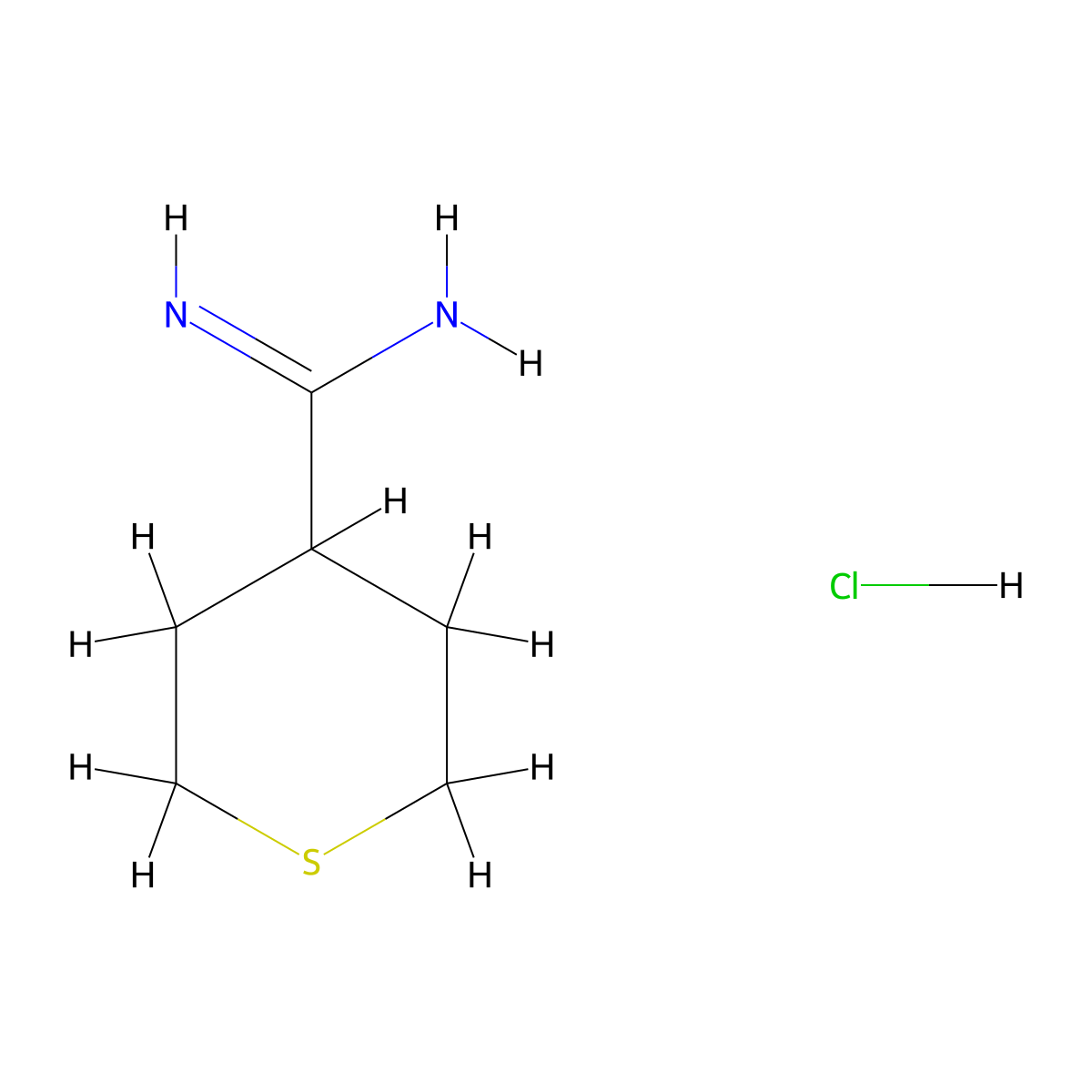 Thiane-4-carboximidamide hydrochloride molecular structure, CAS 2932441-56-8
