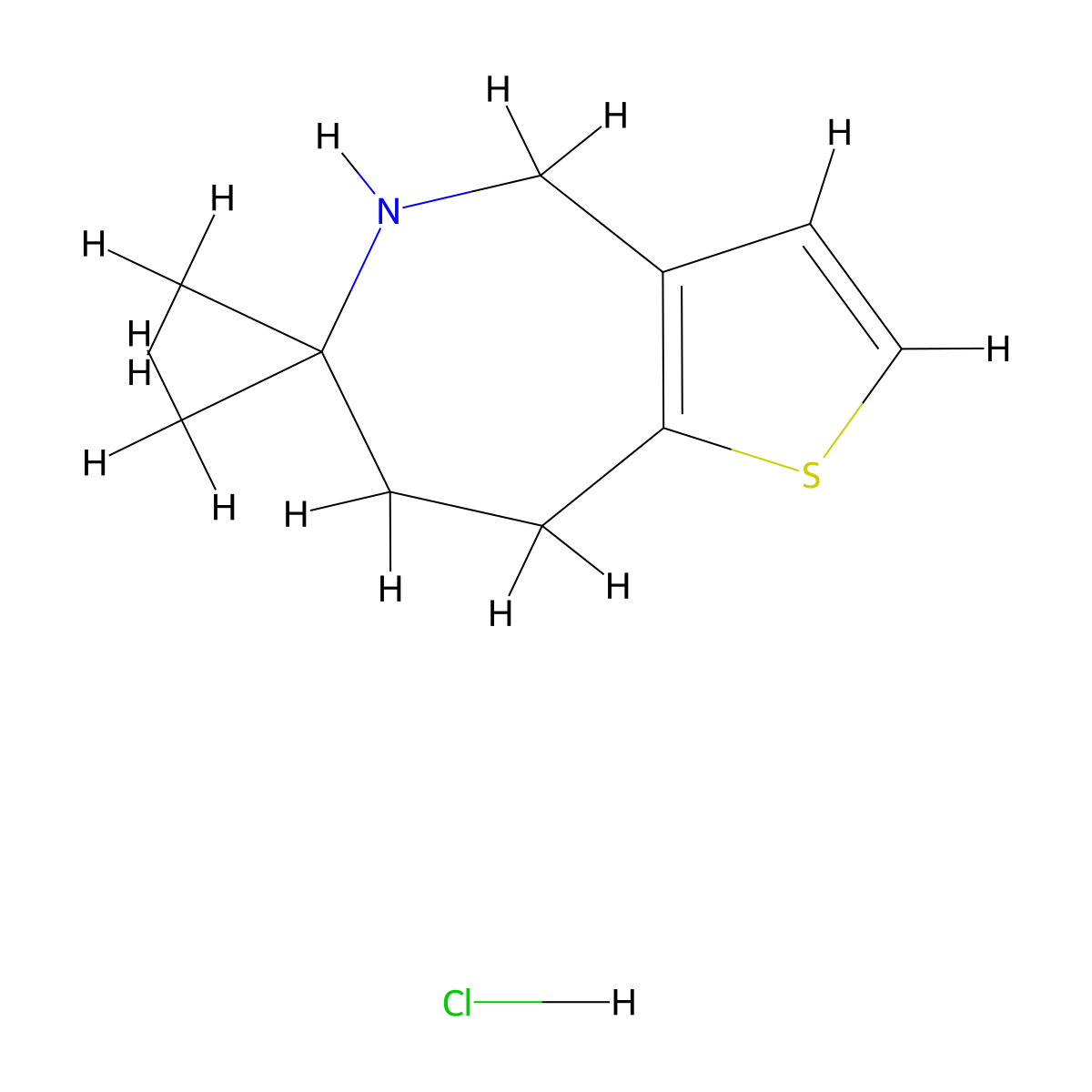 6,6-dimethyl-4H,5H,6H,7H,8H-thieno[3,2-c]azepine hydrochloride molecular structure, CAS 2932441-61-5