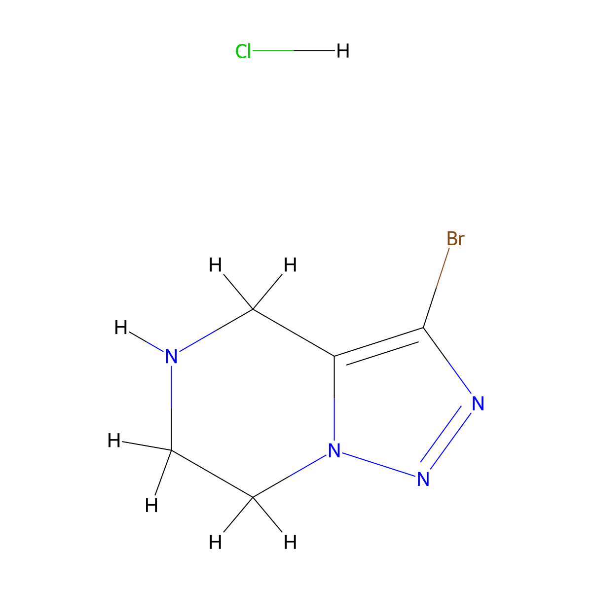 3-bromo-4H,5H,6H,7H-[1,2,3]triazolo[1,5-a]pyrazine hydrochloride molecular structure, CAS 2932441-65-9