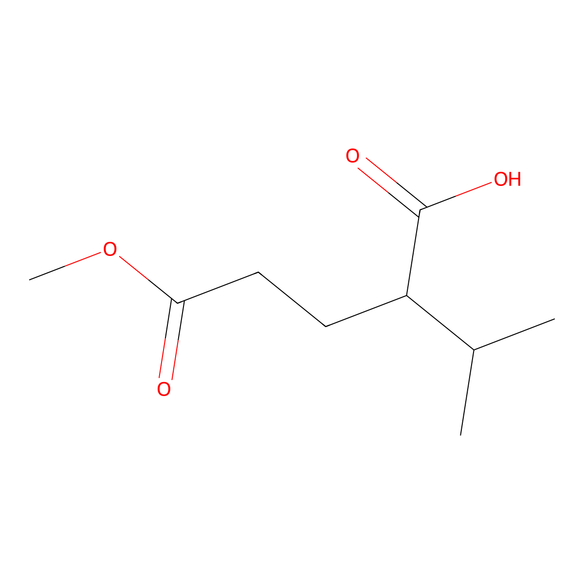 5-Methoxy-5-oxo-2-(propan-2-yl)pentanoic acid molecular structure, CAS 2932441-77-3