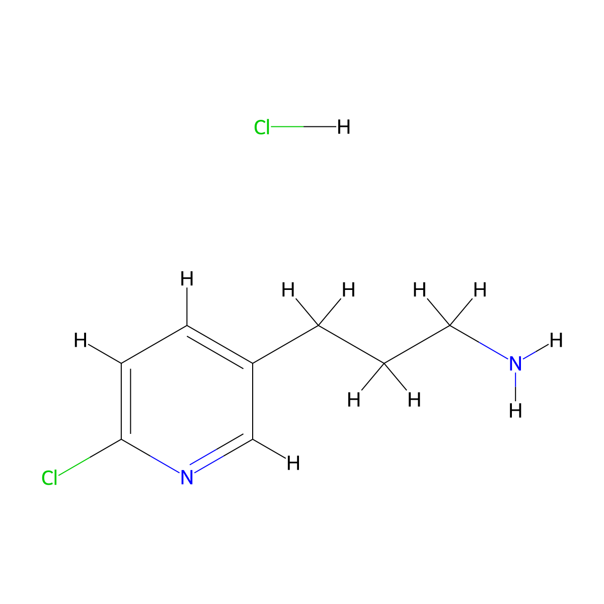 3-(6-Chloropyridin-3-yl)propan-1-amine hydrochloride molecular structure, CAS 2932441-78-4