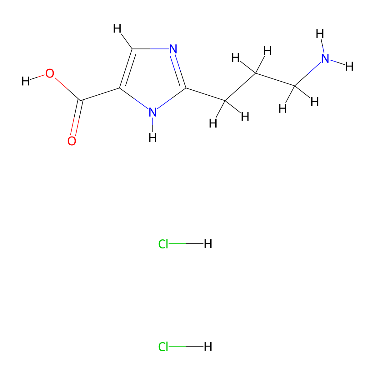 2-(3-aminopropyl)-1H-imidazole-5-carboxylic acid;dihydrochloride molecular structure, CAS 2932441-88-6