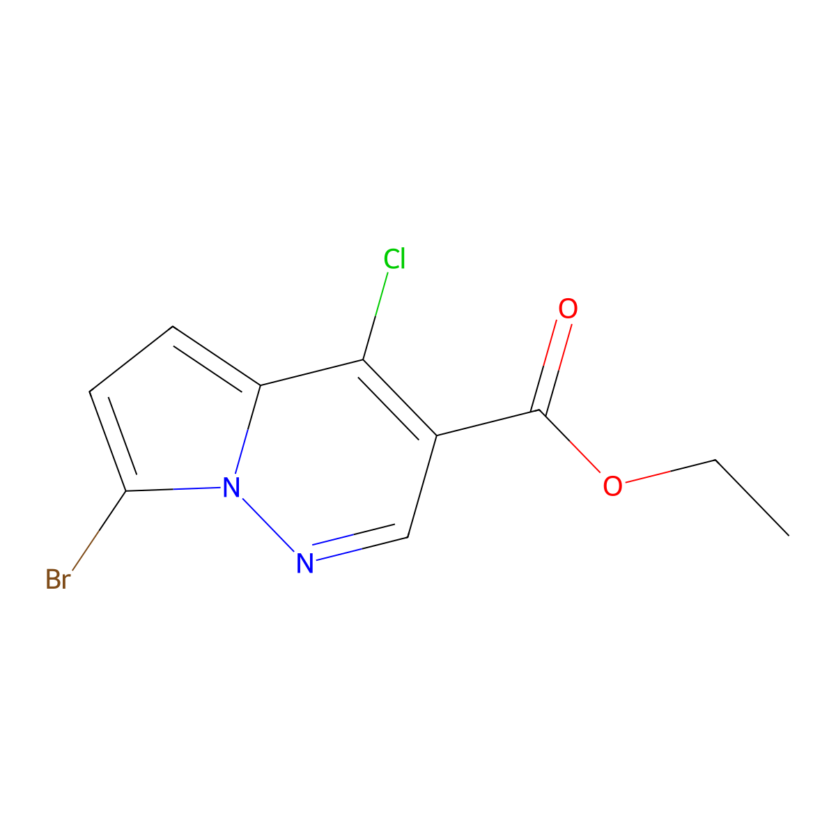 Ethyl 7-bromo-4-chloropyrrolo[1,2-b]pyridazine-3-carboxylate molecular structure, CAS 2932441-89-7