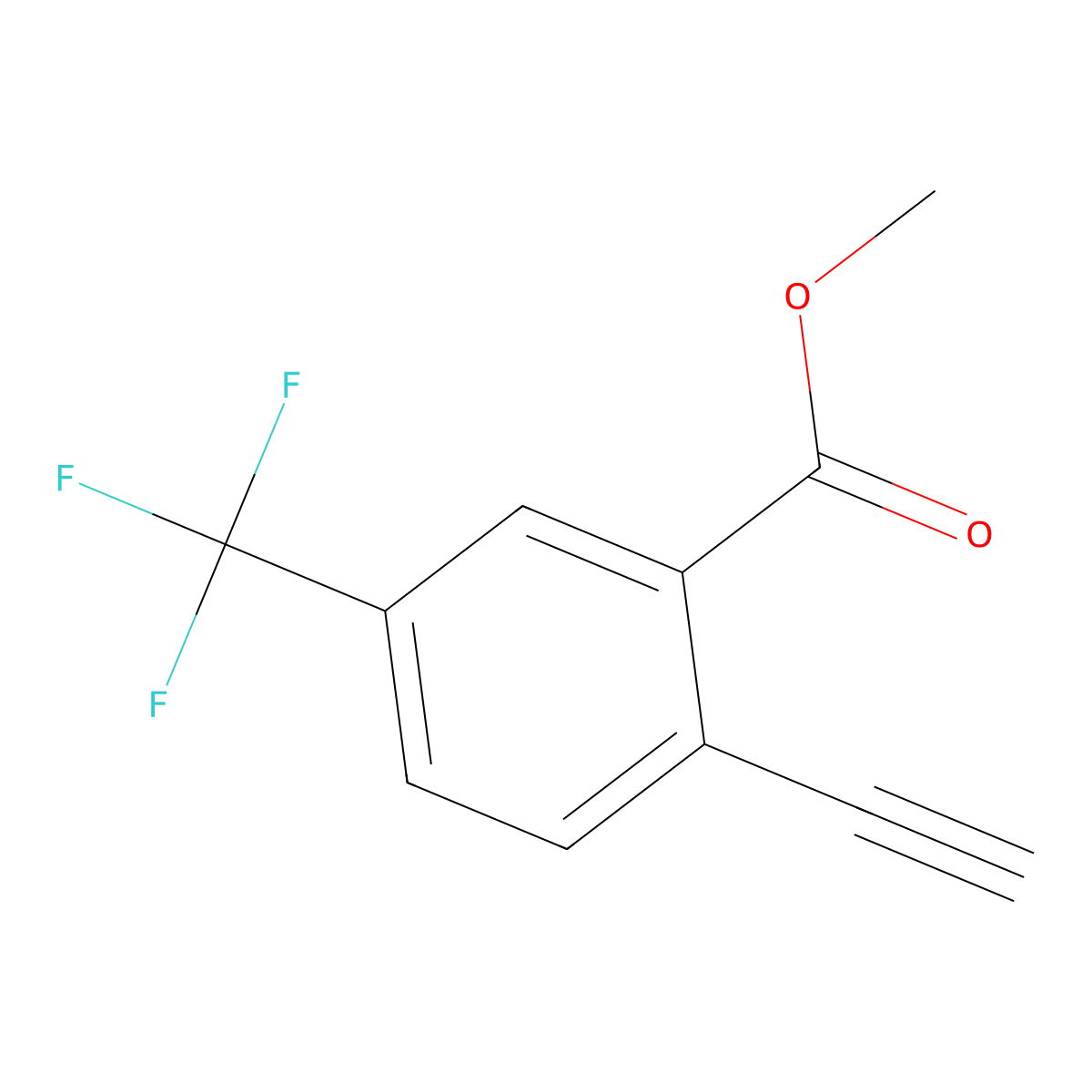 Methyl 2-ethynyl-5-(trifluoromethyl)benzoate molecular structure, CAS 2932441-94-4