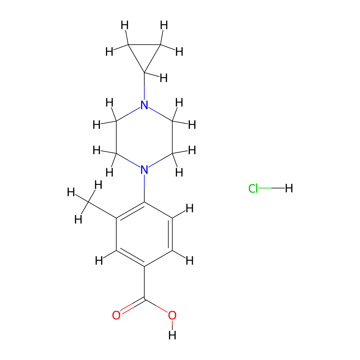 4-(4-Cyclopropylpiperazin-1-yl)-3-methylbenzoic acid;hydrochloride molecular structure, CAS 2932441-98-8
