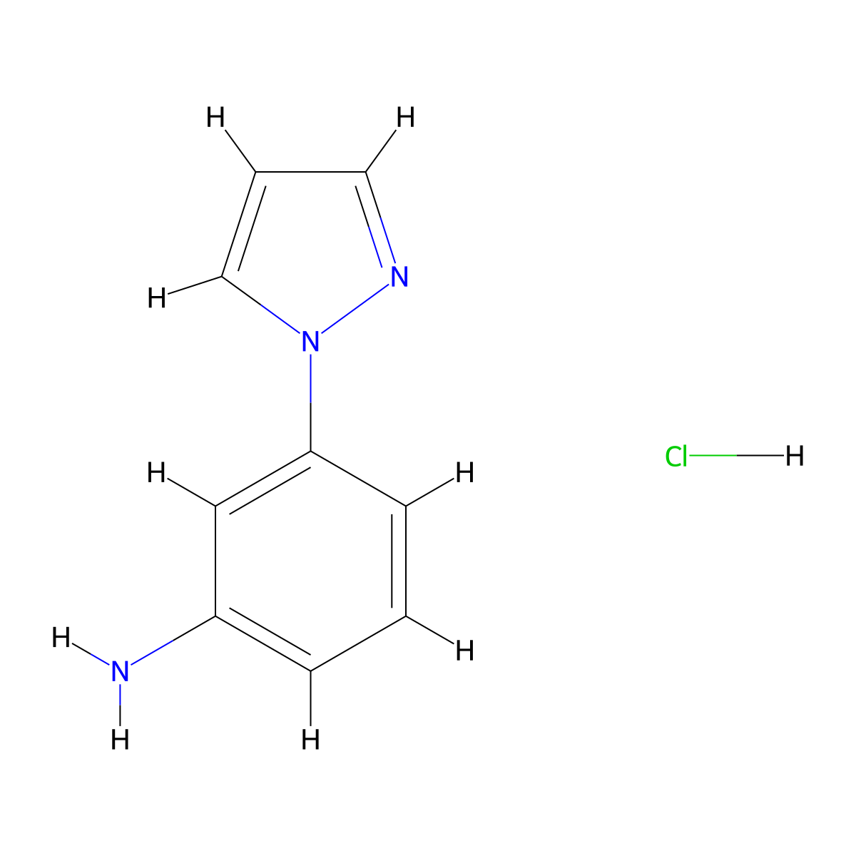 3-Pyrazol-1-ylaniline;hydrochloride molecular structure, CAS 2932442-04-9