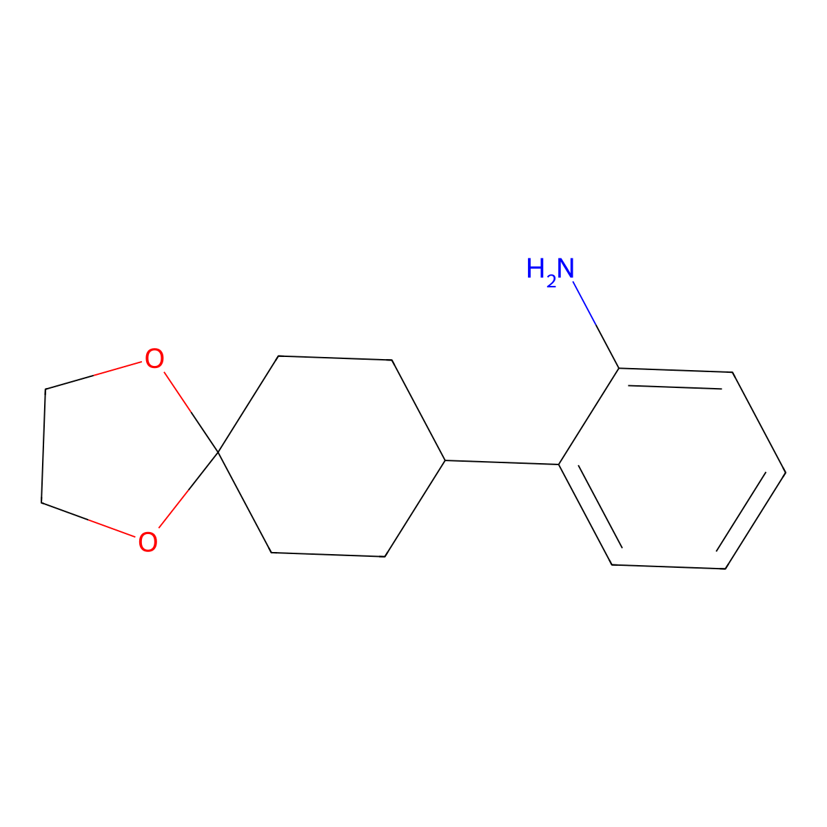 2-{1,4-Dioxaspiro[4.5]decan-8-yl}aniline molecular structure, CAS 2932442-05-0
