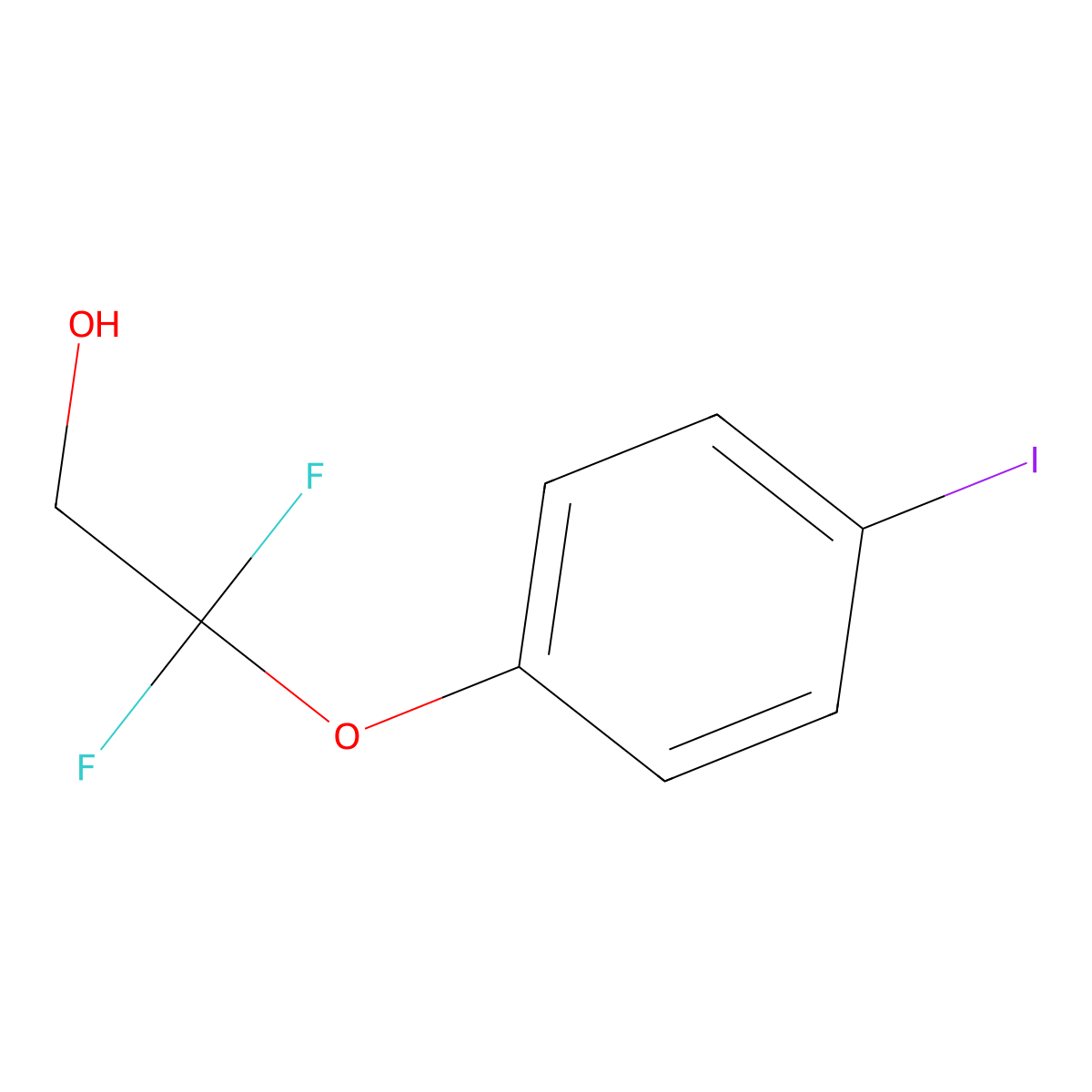 2,2-Difluoro-2-(4-iodophenoxy)ethan-1-ol molecular structure, CAS 2932442-10-7