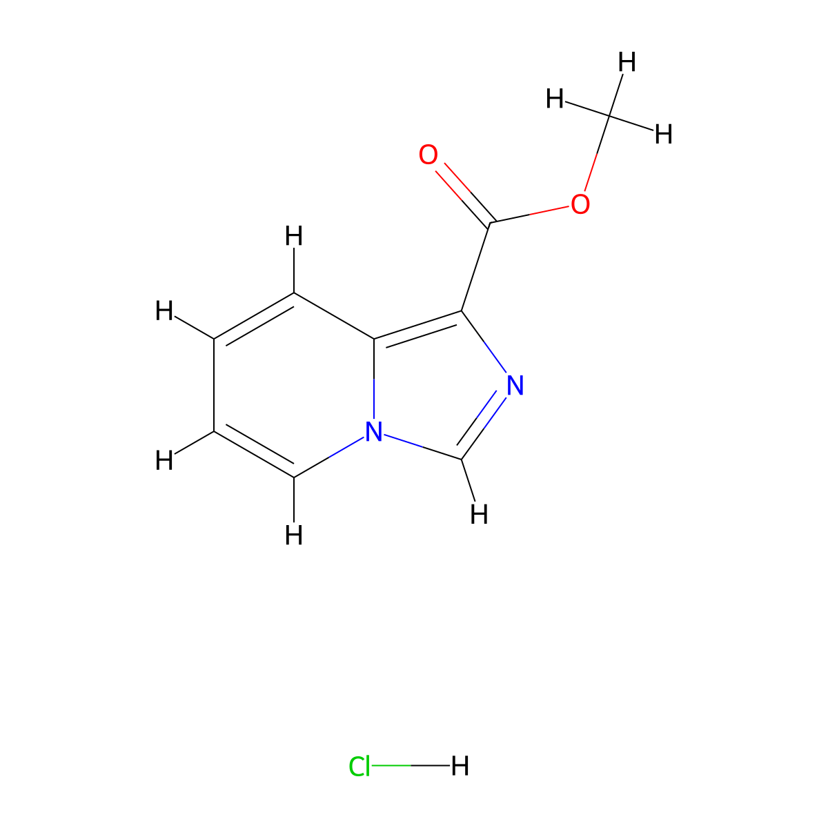 Methyl imidazo[1,5-a]pyridine-1-carboxylate hydrochloride molecular structure, CAS 2932442-12-9