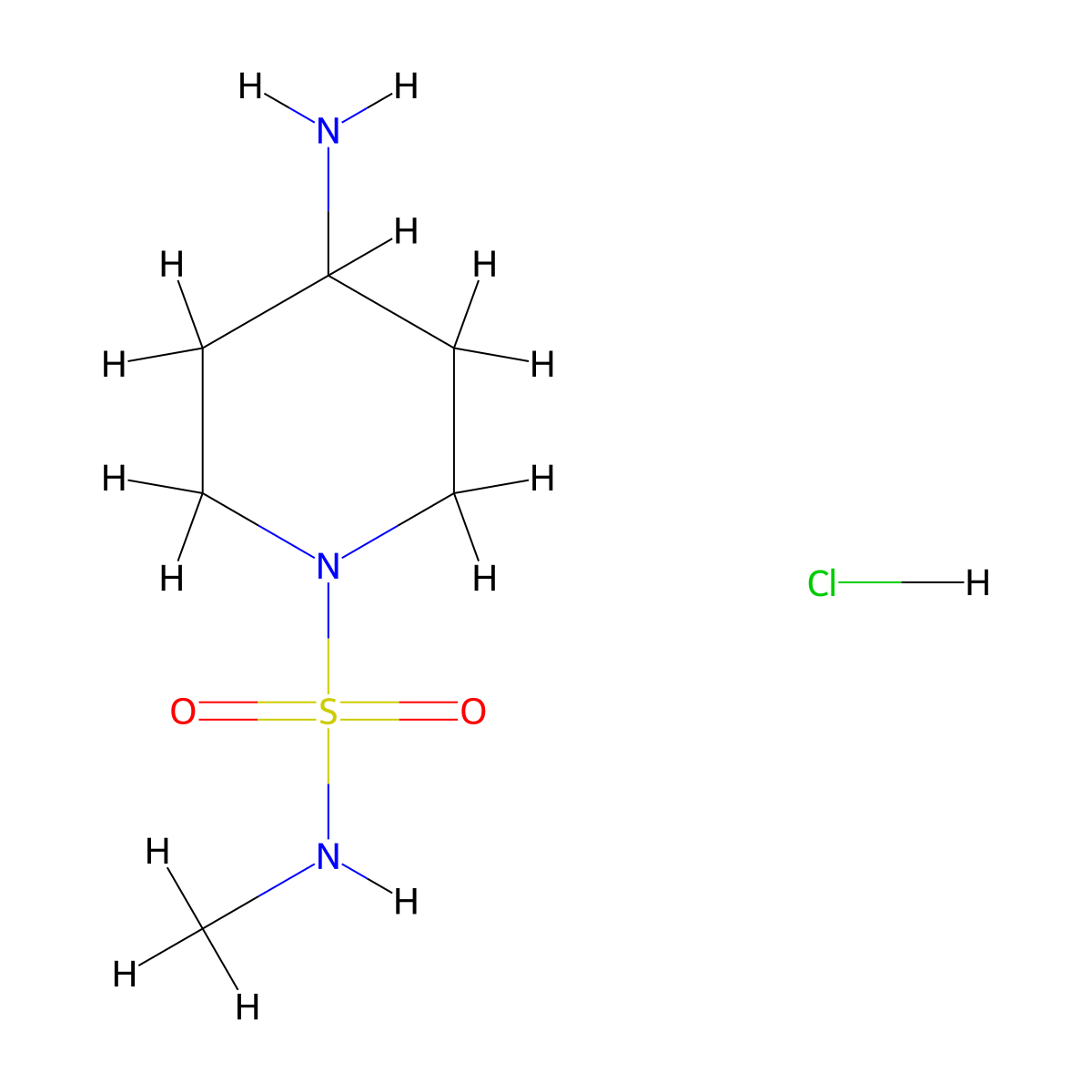 4-amino-N-methylpiperidine-1-sulfonamide;hydrochloride molecular structure, CAS 2932442-16-3
