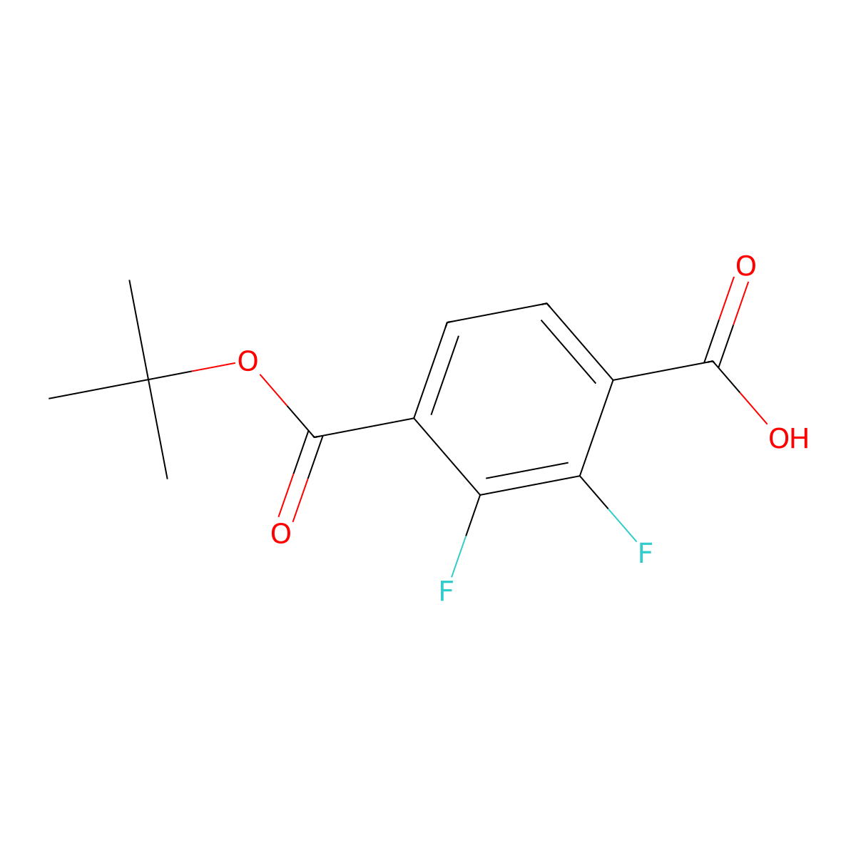 4-[(Tert-butoxy)carbonyl]-2,3-difluorobenzoic acid molecular structure, CAS 2932442-20-9