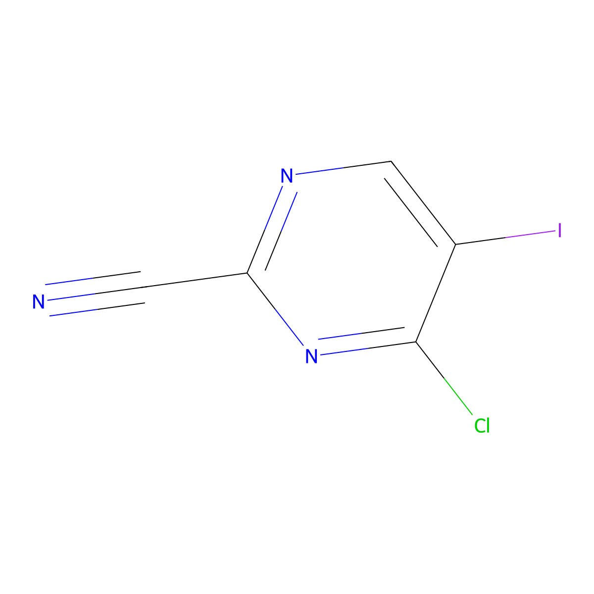 4-Chloro-5-iodopyrimidine-2-carbonitrile molecular structure, CAS 2932442-22-1