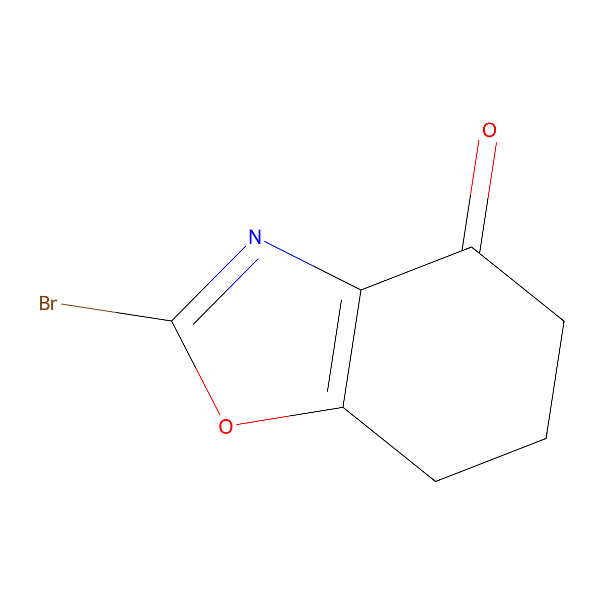 2-Bromo-4,5,6,7-tetrahydro-1,3-benzoxazol-4-one molecular structure, CAS 2932442-97-0