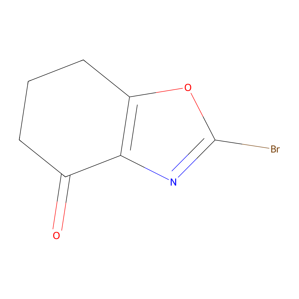 2-Bromo-4,5,6,7-tetrahydro-1,3-benzoxazol-4-one molecular structure, CAS 2932442-97-0