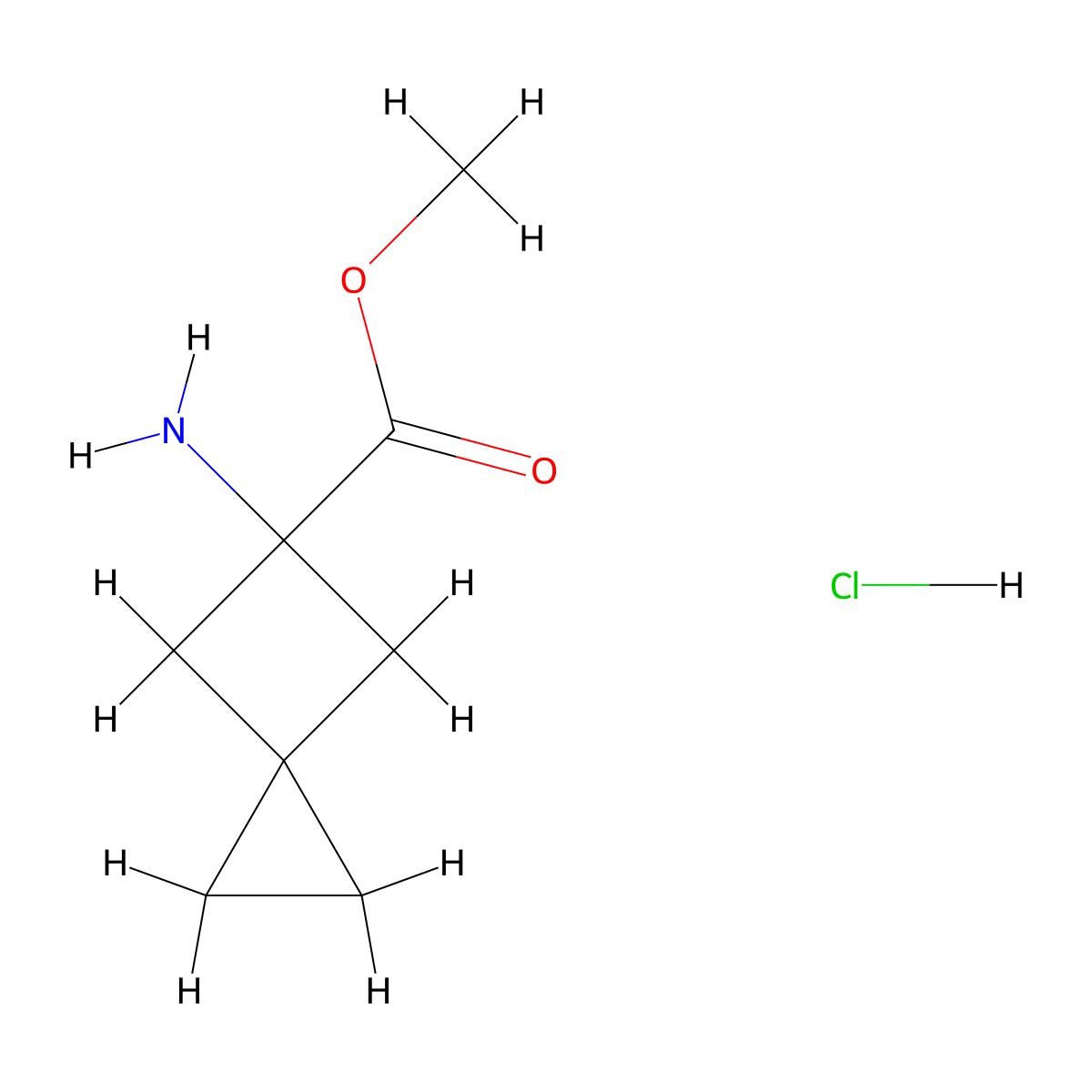 Methyl 5-aminospiro[2.3]hexane-5-carboxylate hydrochloride molecular structure, CAS 2932443-05-3