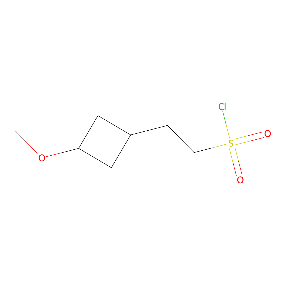 2-(3-Methoxycyclobutyl)ethane-1-sulfonyl chloride molecular structure, CAS 2932443-15-5