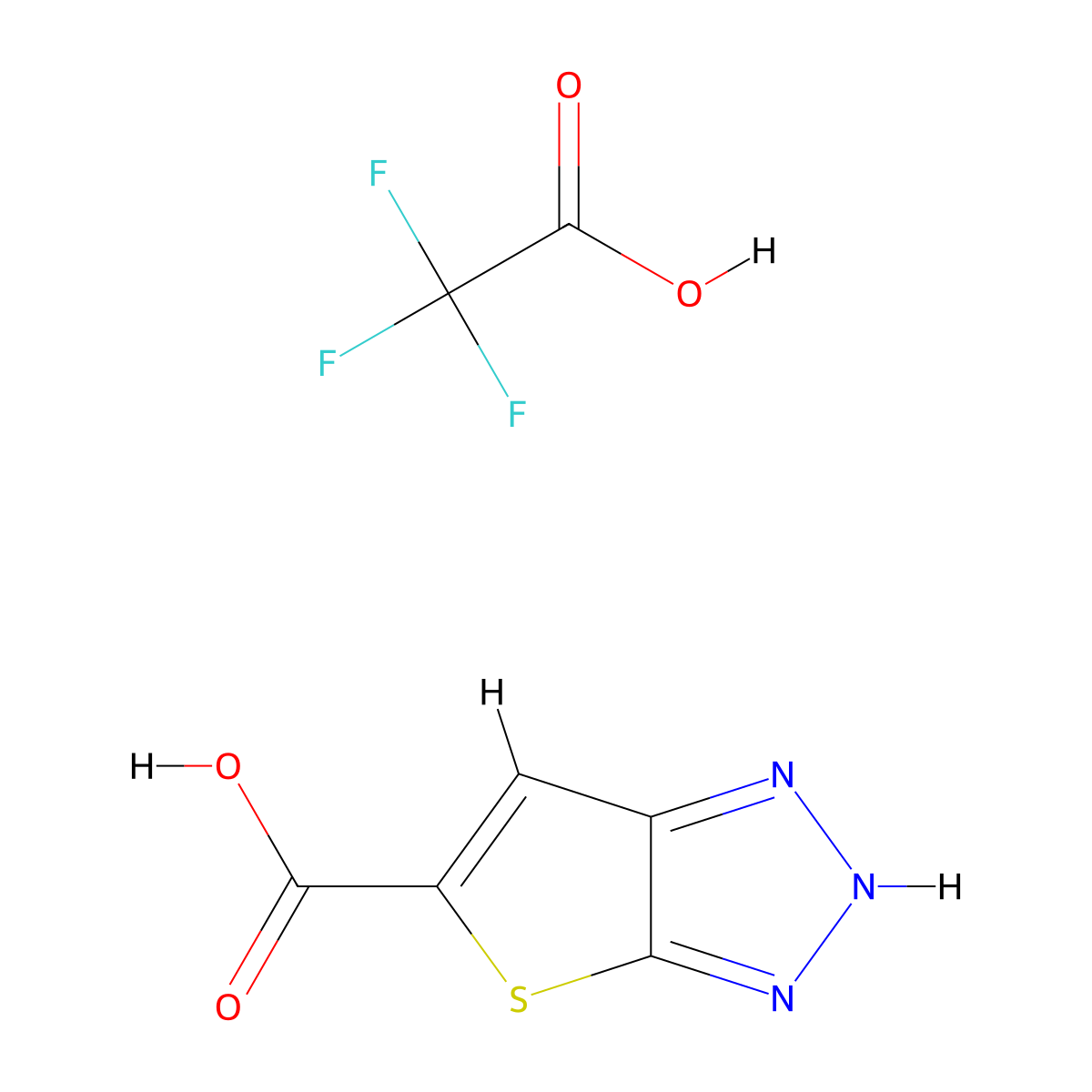 1H-thieno[2,3-d][1,2,3]triazole-5-carboxylic acid, trifluoroacetic acid molecular structure, CAS 2932443-19-9