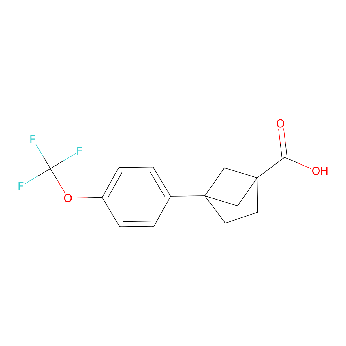 4-[4-(Trifluoromethoxy)phenyl]bicyclo[2.1.1]hexane-1-carboxylic acid molecular structure, CAS 2932443-20-2