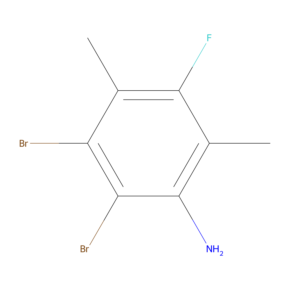 2,3-Dibromo-5-fluoro-4,6-dimethylaniline molecular structure, CAS 2932443-21-3