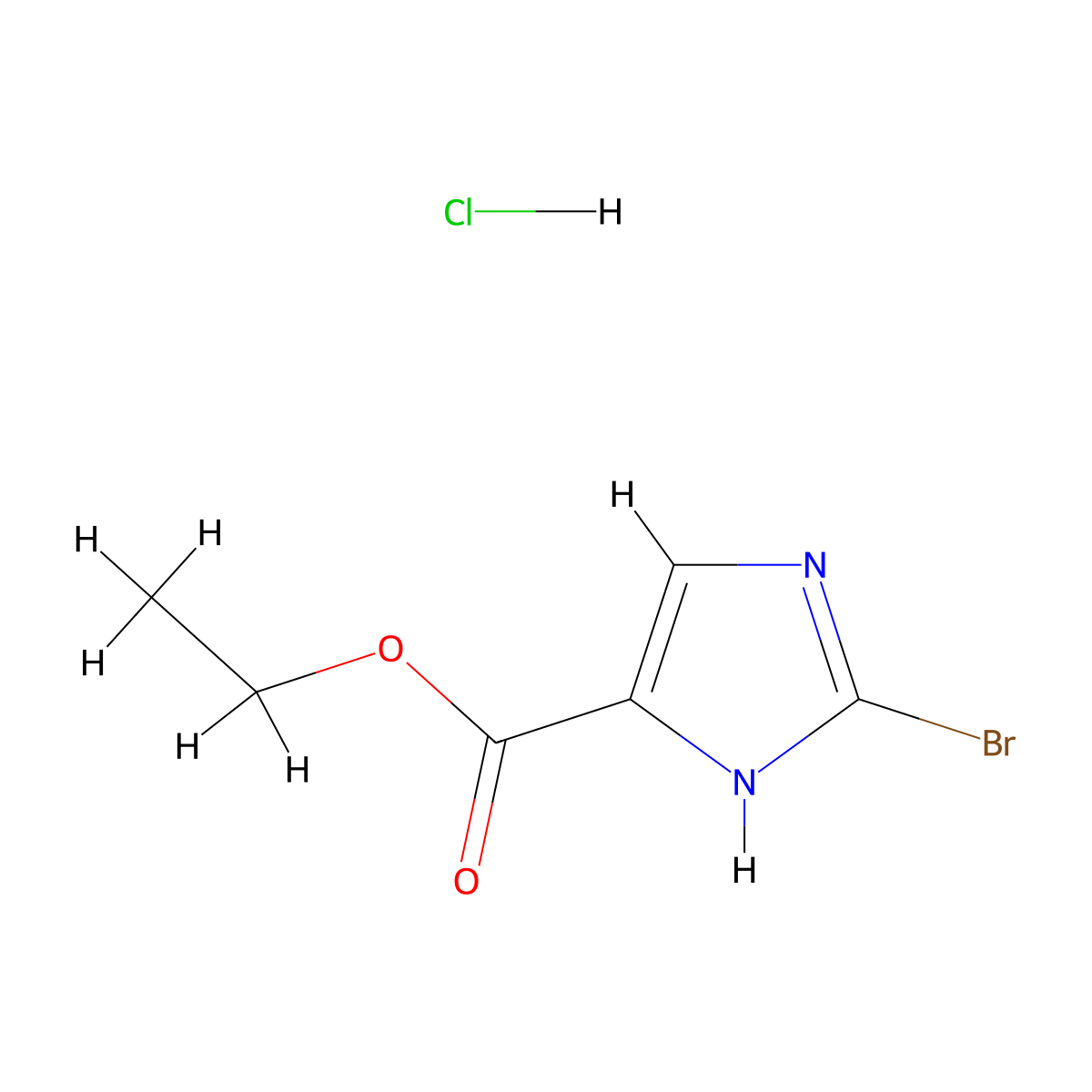 ethyl 2-bromo-1H-imidazole-4-carboxylate hydrochloride molecular structure, CAS 2932443-28-0