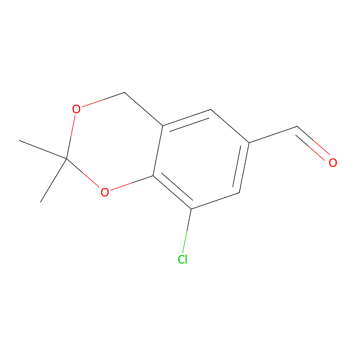 8-Chloro-2,2-dimethyl-2,4-dihydro-1,3-benzodioxine-6-carbaldehyde molecular structure, CAS 2932443-30-4