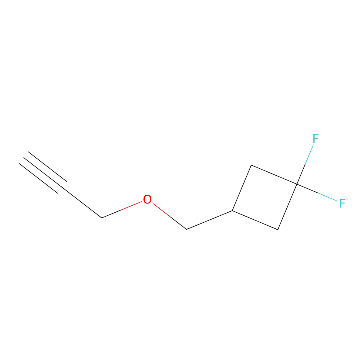 1,1-Difluoro-3-(prop-2-ynoxymethyl)cyclobutane molecular structure, CAS 2932443-37-1
