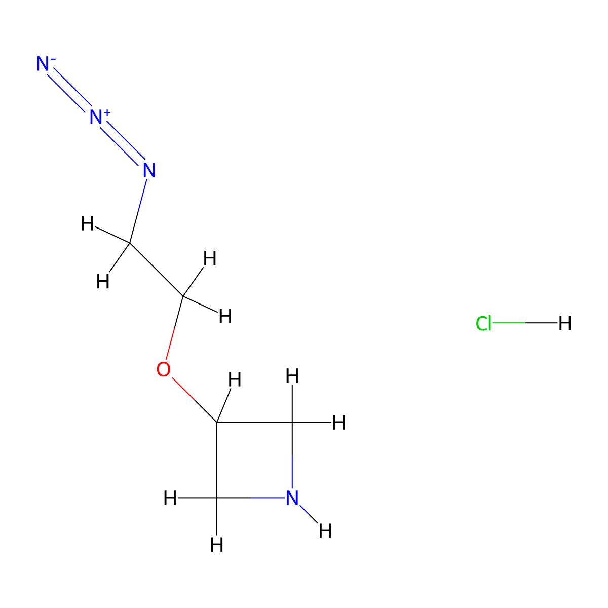 3-(2-Azidoethoxy)azetidine hydrochloride molecular structure, CAS 2932443-44-0