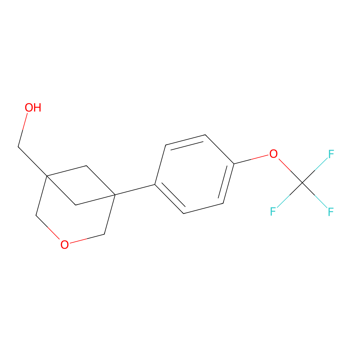 (5-(4-(Trifluoromethoxy)phenyl)-3-oxabicyclo[3.1.1]heptan-1-YL)methanol molecular structure, CAS 2932443-50-8