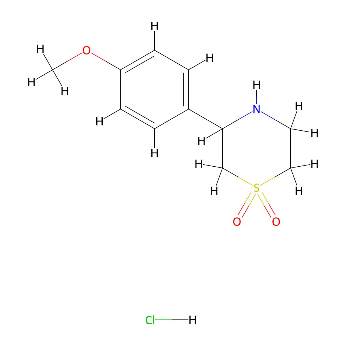 3-(4-Methoxyphenyl)-1lambda6-thiomorpholine-1,1-dione hydrochloride molecular structure, CAS 2932443-66-6
