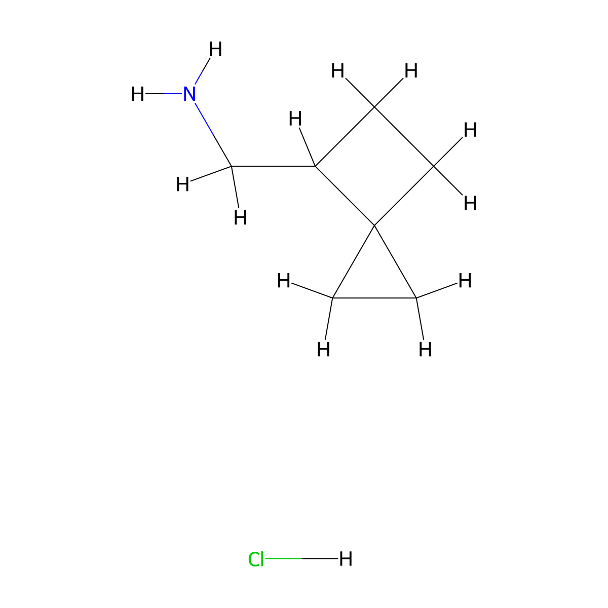 1-{Spiro[2.3]hexan-4-yl}methanamine hydrochloride molecular structure, CAS 2932443-68-8