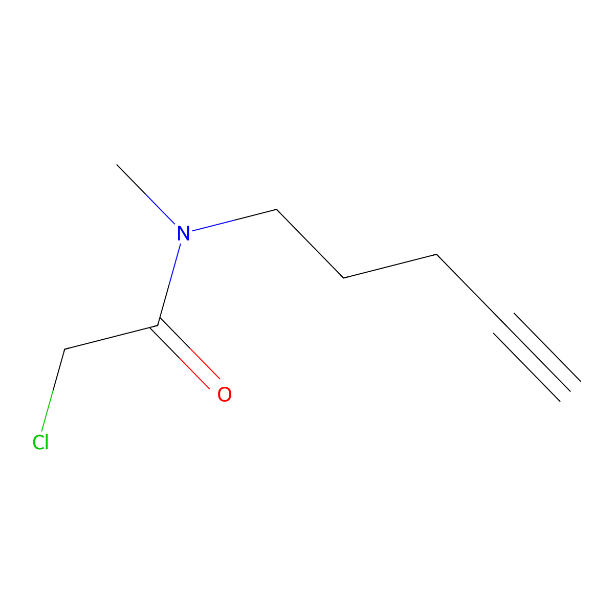 2-chloro-N-methyl-N-(pent-4-yn-1-yl)acetamide molecular structure, CAS 2932443-71-3